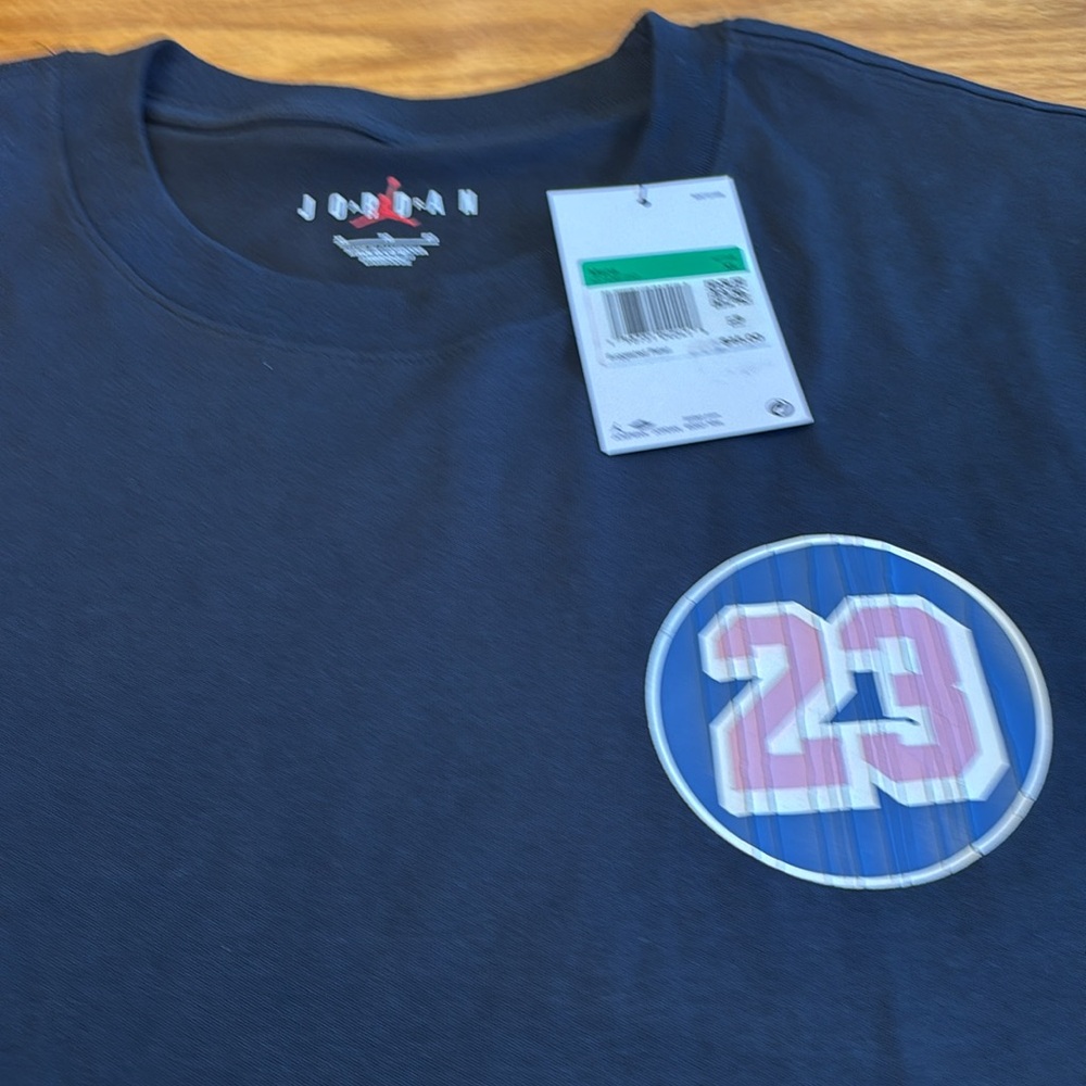 Jordan Black T-Shirt with Blue and Pink '23' Patch - Picture 8 of 9